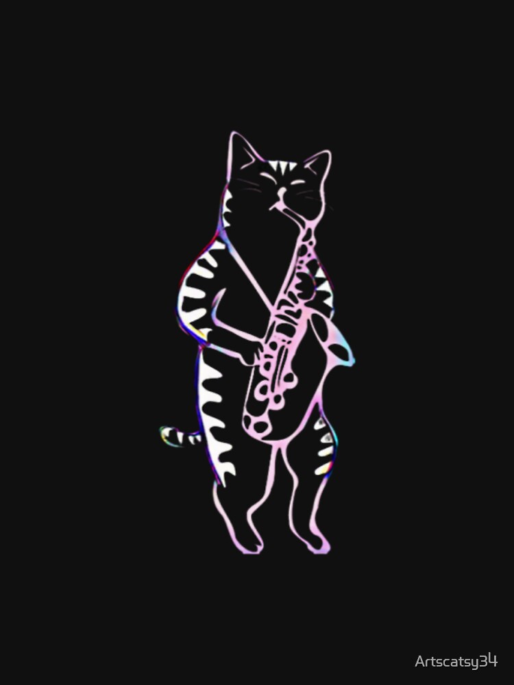 Neon drawn cat by Artscatsy34 T-Shirts, Hoodie, Sweatshirt | BlankRebels.com (Image 3)