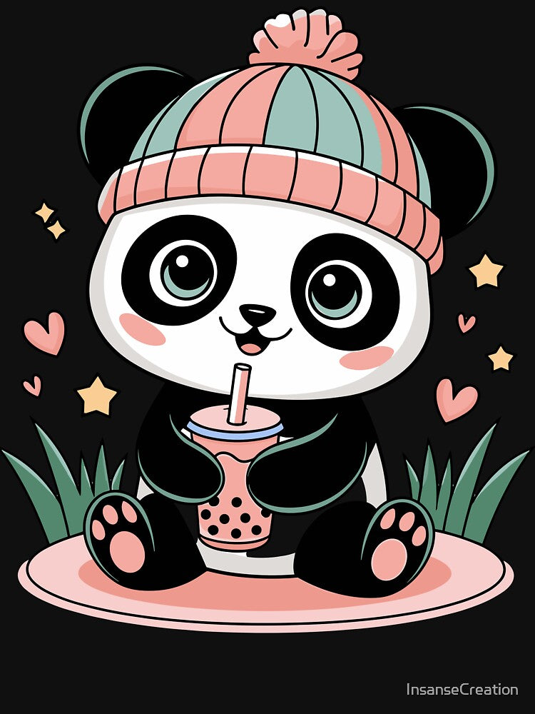 Cute Panda Drinking Bubble Tea by InsanseCreation T-Shirts, Hoodie, Sweatshirt | BlankRebels.com (Image 3)