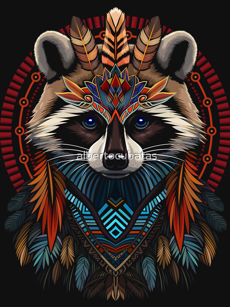 tribal raccoon by albertocubatas T-Shirts, Hoodie, Sweatshirt | BlankRebels.com (Image 3)