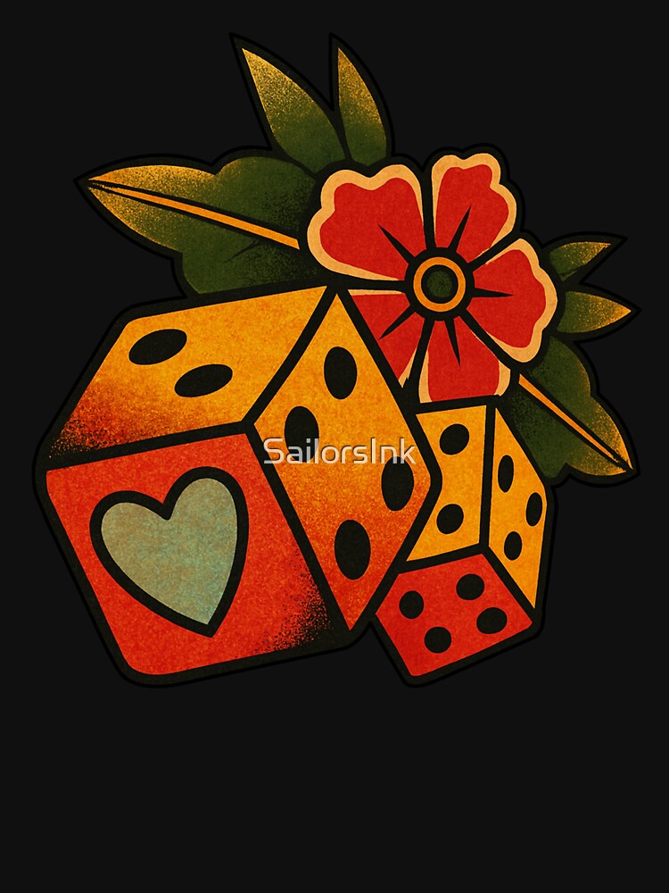 dice and flowers tattoo by SailorsInk T-Shirts, Hoodie, Sweatshirt | BlankRebels.com (Image 3)