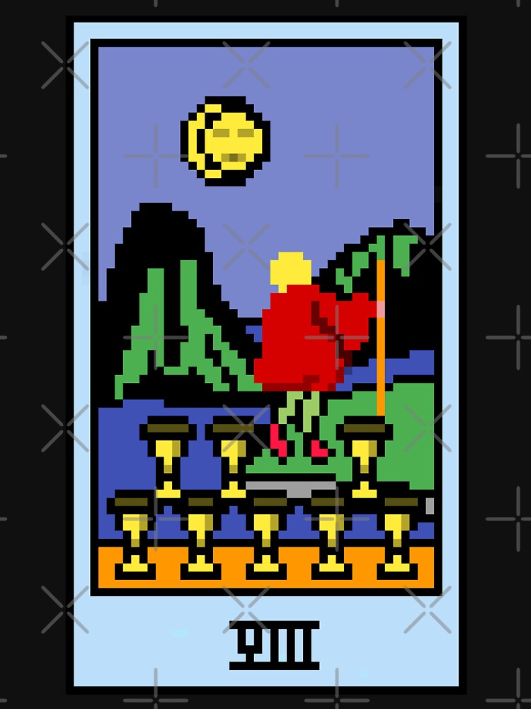 Wait Is This Pixel Art Tarot? Black Minor Arcana 'Eight Cups' ( Stickers Other Accessories) T-Shirts, Hoodie, Sweatshirt