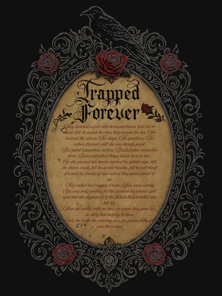 Trapped Forever – Gothic Raven Frame Dark Academia by Mouraludia T-Shirts, Hoodie, Sweatshirt | BlankRebels.com (Image 3)