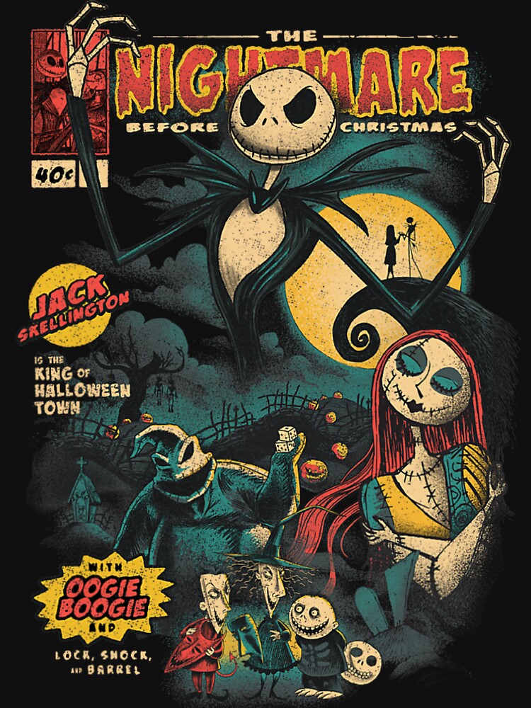 The Nightmare Before Christmas Comic Cover Retro Logo by donadomayle7 T-Shirts, Hoodie, Sweatshirt (Image 3)