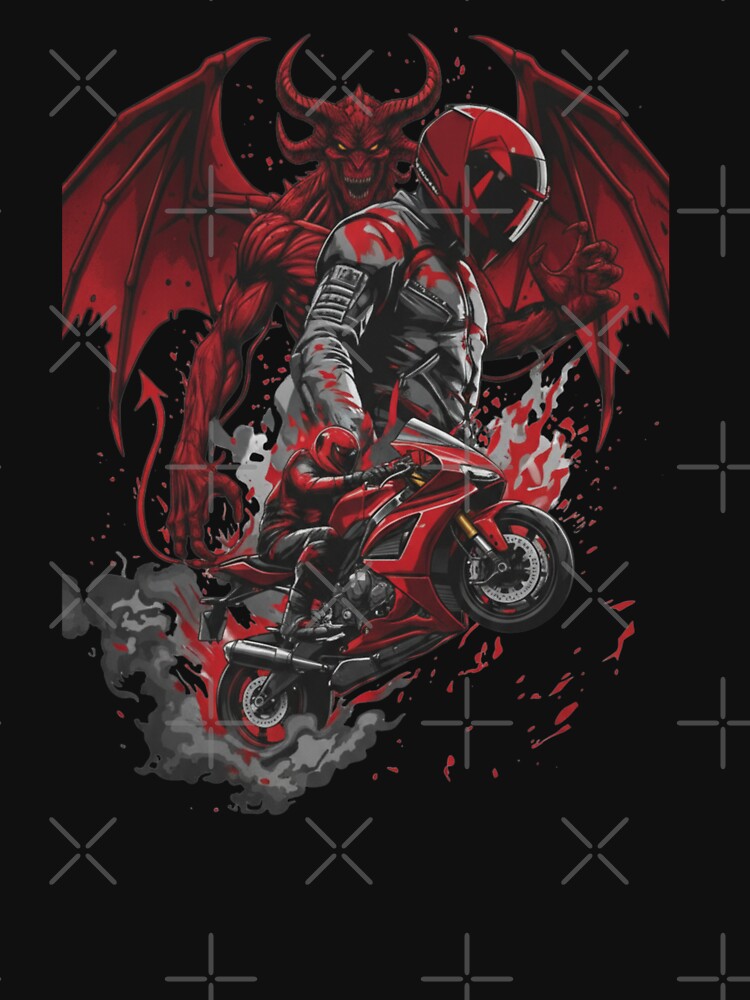 Demon Rider – Dark Motorcycle Streetwear Design by TwoWheels-shop T-Shirts, Hoodie, Sweatshirt | BlankRebels.com (Image 3)