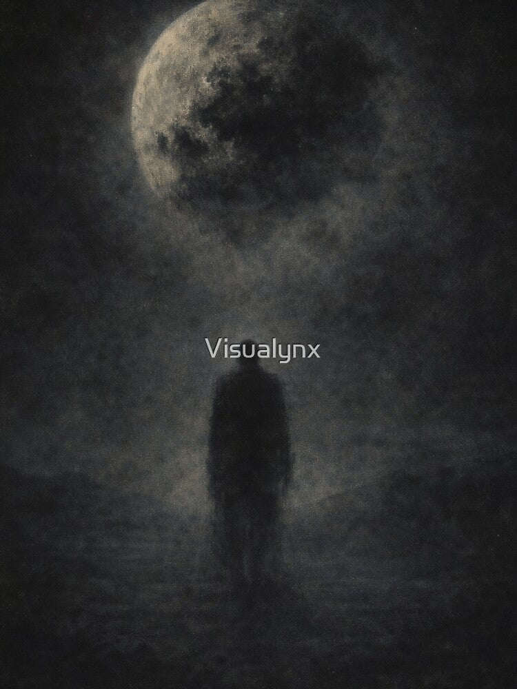 Lonely Figure Under a Dark Moon – Existential Silence by Visualynx T-Shirts, Hoodie, Sweatshirt | BlankRebels.com (Image 3)