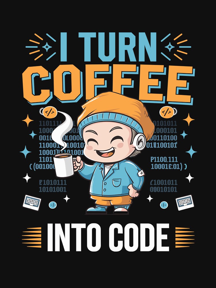 I turn coffee into code – Funny IT by hanneshannes02 T-Shirts, Hoodie, Sweatshirt | BlankRebels.com (Image 3)