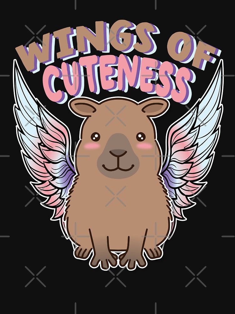Wings of Cuteness: Kawaii Capybara with Angel Wings by samah82 T-Shirts, Hoodie, Sweatshirt | BlankRebels.com (Image 3)