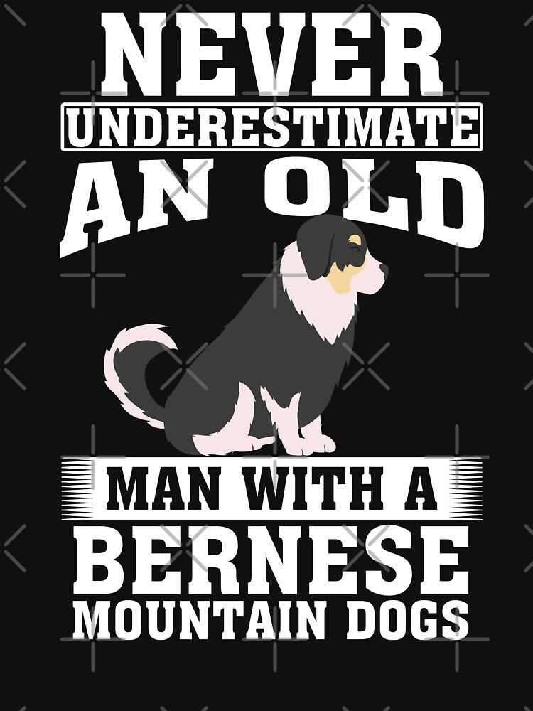 Never Underestimate an Old Man with Bernese Mountain Dogs by CosmoKitsch T-Shirts, Hoodie, Sweatshirt (Image 3)