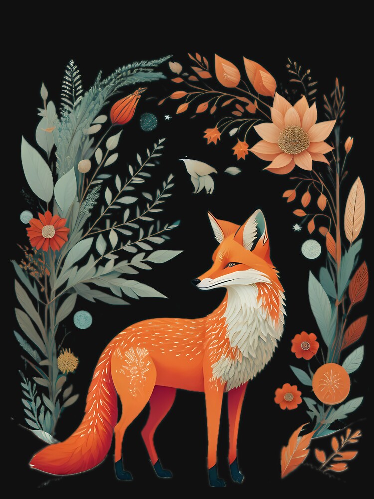 Cottagecore Floral Fox by FridayArtStudio T-Shirts, Hoodie, Sweatshirt | BlankRebels.com (Image 3)