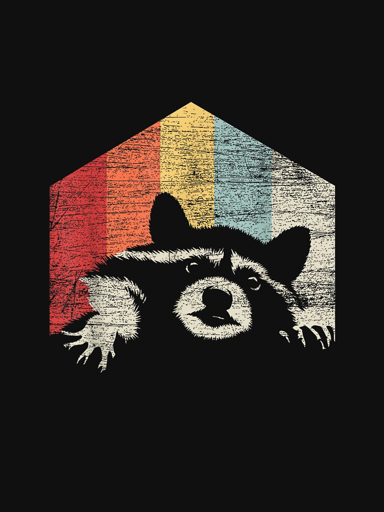 Racoon Vintage Short Sleeve Cotton Polyester Classic Black Small T-Shirts, Hoodie, Sweatshirt