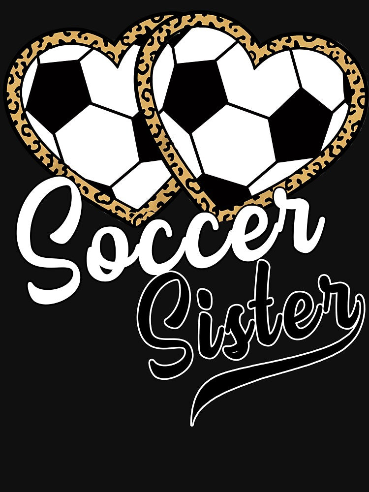 Leopard Soccer Sister Heart Shirt by LarryMBrown