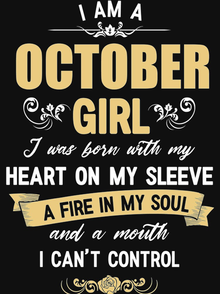 I Am A October Girl Hoodie October Birthday Hoodie by HillyArts T-Shirts, Sweatshirt | BlankRebels.com (Image 3)