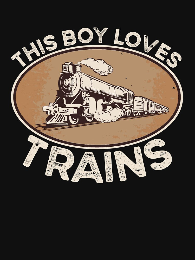 This Boy Loves Trains Engine Conductor Vintage Boys Train Gear by DynamicDesign T-Shirts, Hoodie, Sweatshirt (Image 3)