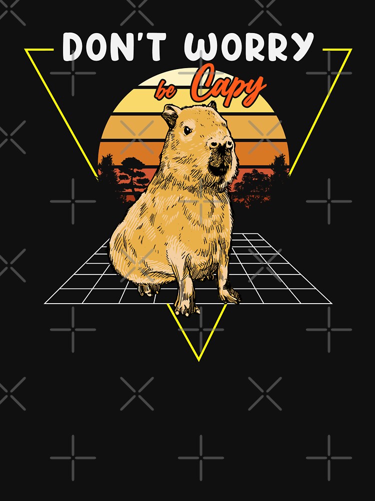 Capy Vintage 80s Vaporwave Aesthetic Style, Capybara Retro by buy-on-demand T-Shirts, Hoodie, Sweatshirt (Image 3)