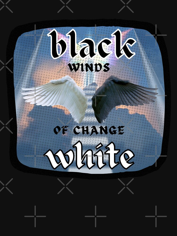 Dark Grunge Streetwear Aesthetic - Black White Wings by Digitalme Designs T-Shirts, Hoodie, Sweatshirt (Image 3)