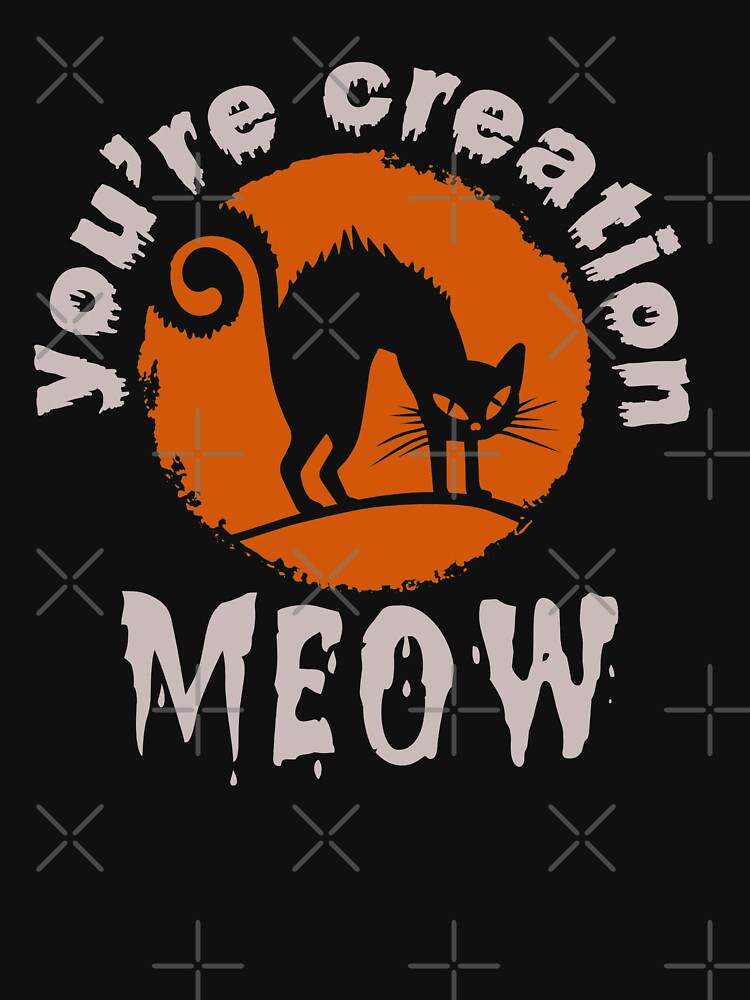 Halloween black cat meow shirt new design for unique gifts by Cardio Boutique