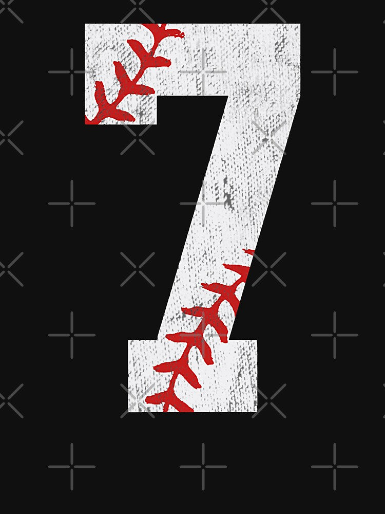 Number 7 Vintage 7th Birthday Baseball Lover 7 Years Old by MichelSorour T-Shirts, Hoodie, Sweatshirt (Image 3)