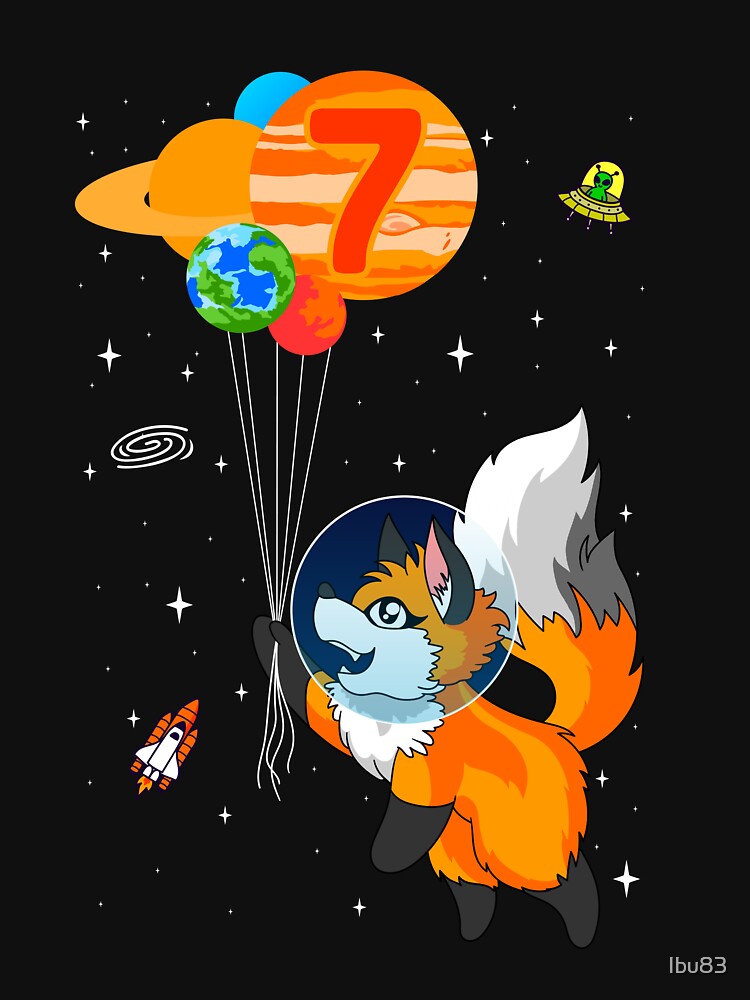 Astronaut 7th Birthday Fox astronaut costume by Ibu83 T-Shirts, Hoodie, Sweatshirt | BlankRebels.com (Image 3)