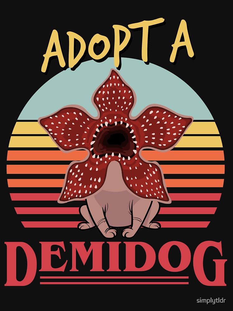 Adopt a Demodog Funny Vintage Dog Lovers Design by simplytldr T-Shirts, Hoodie, Sweatshirt | BlankRebels.com (Image 3)