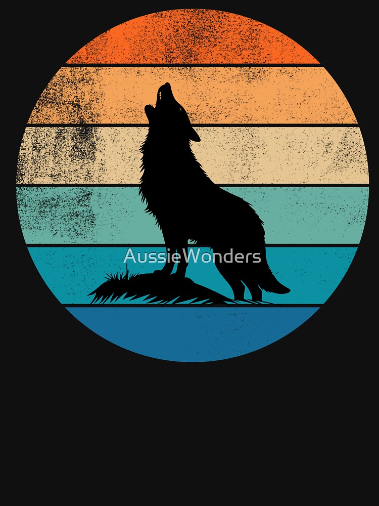 Wolf Howling Retro Sunset by AussieWonders T-Shirts, Hoodie, Sweatshirt | BlankRebels.com (Image 3)