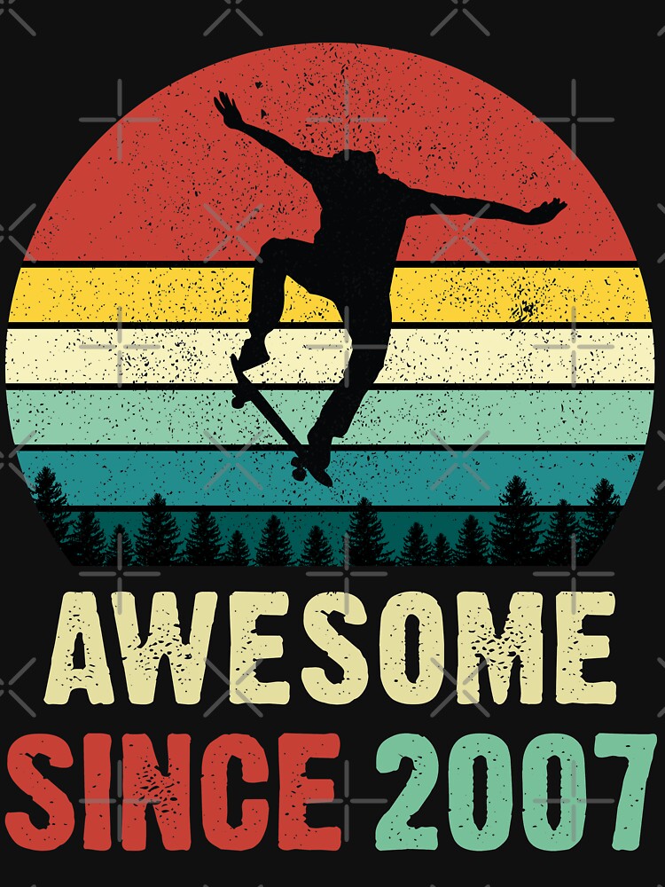 14th Birthday Skateboard Skate Awesome Since 2007 by RetroStyle247 T-Shirts, Hoodie, Sweatshirt | BlankRebels.com (Image 3)