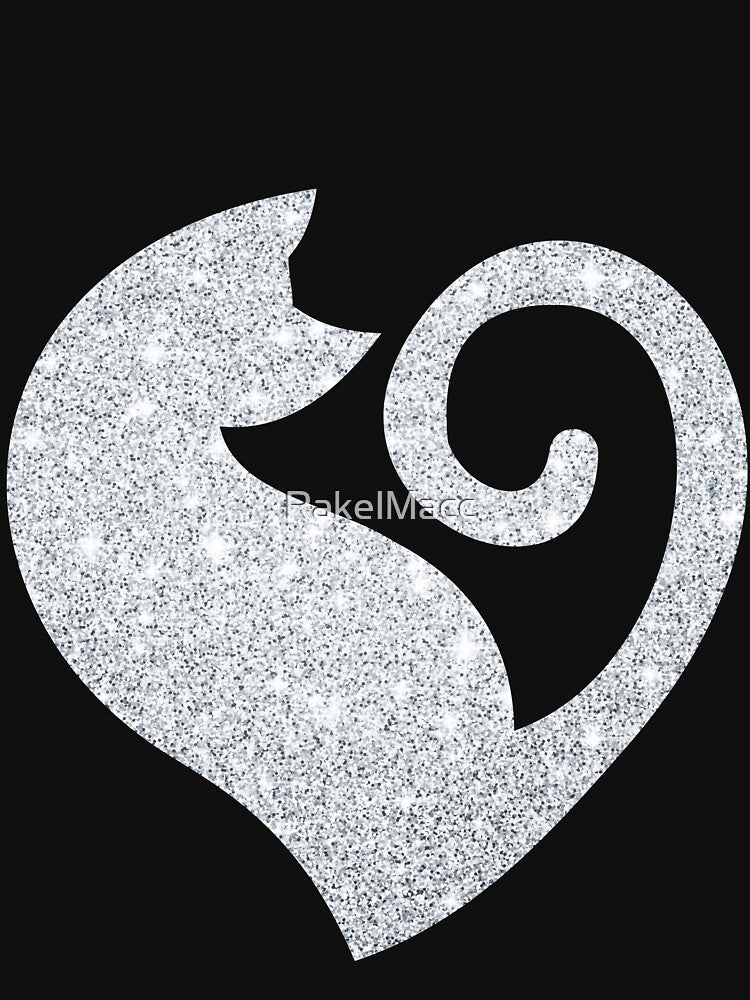 Glittery Silver Cat Love by RakelMacc T-Shirts, Hoodie, Sweatshirt | BlankRebels.com (Image 3)