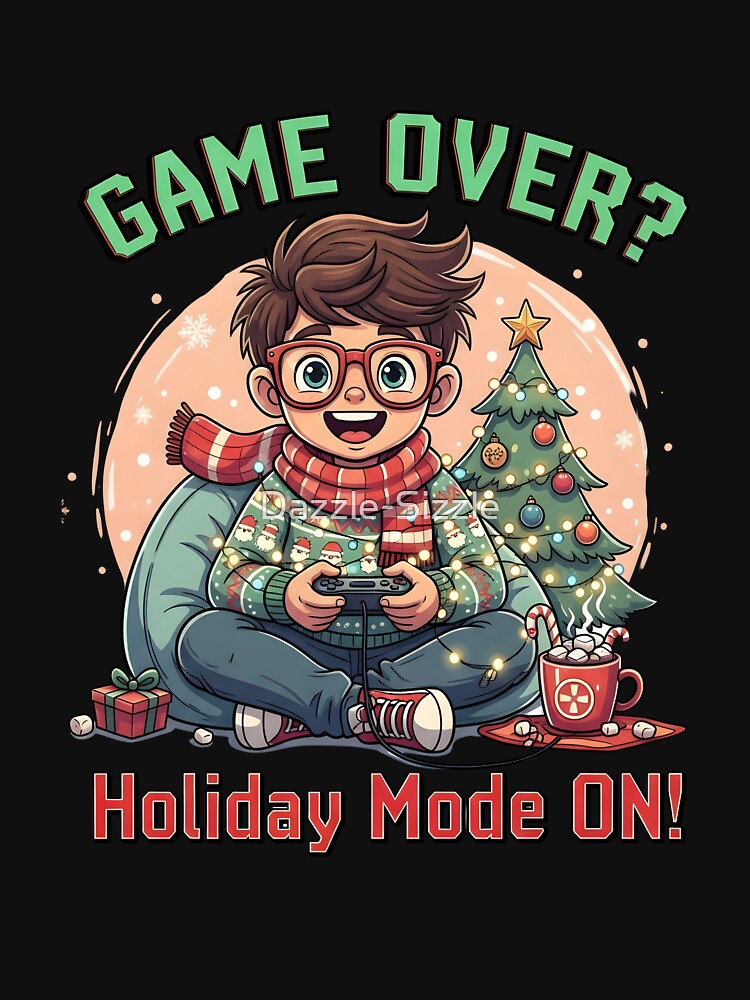 Retro Gamer Boy – Cozy Christmas Gaming Art by Dazzle-Sizzle T-Shirts, Hoodie, Sweatshirt | BlankRebels.com (Image 3)
