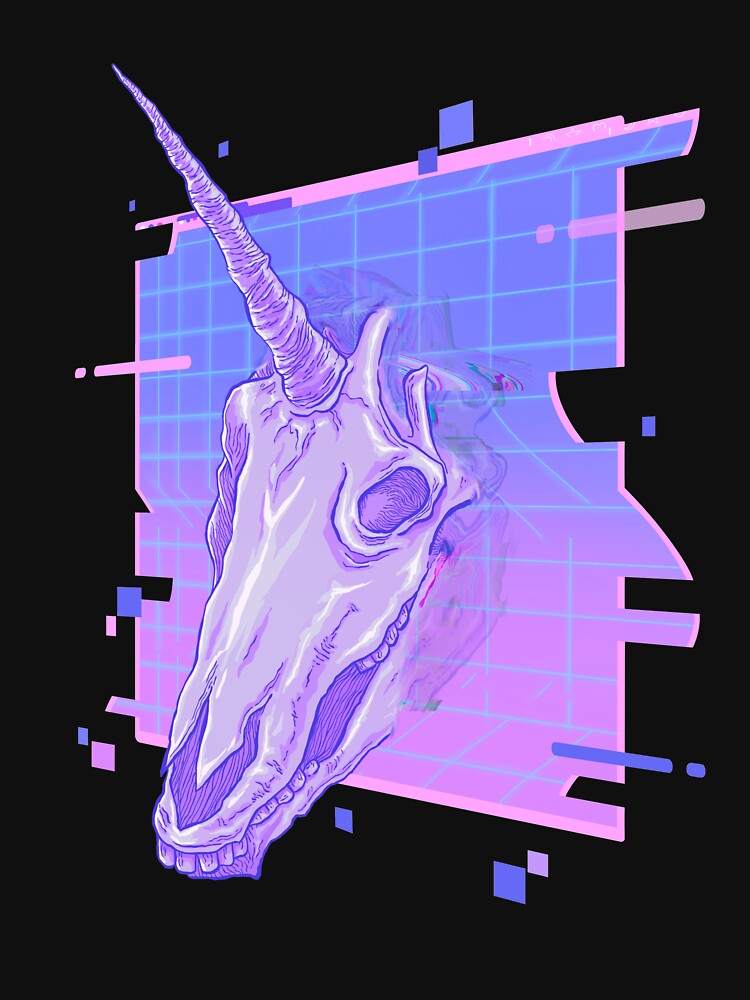 80's Retro Vaporwave | Pastel Goth Unicorn Skull Soft Grunge by Inscapia T-Shirts, Hoodie, Sweatshirt (Image 3)
