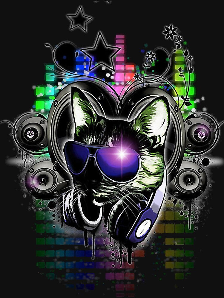 HOUSE CAT (Rainbow DJ Kitty) Classic T-Shirt Classic T-Shirt by traceyk3cch Hoodie, Sweatshirt | BlankRebels.com (Image 3)