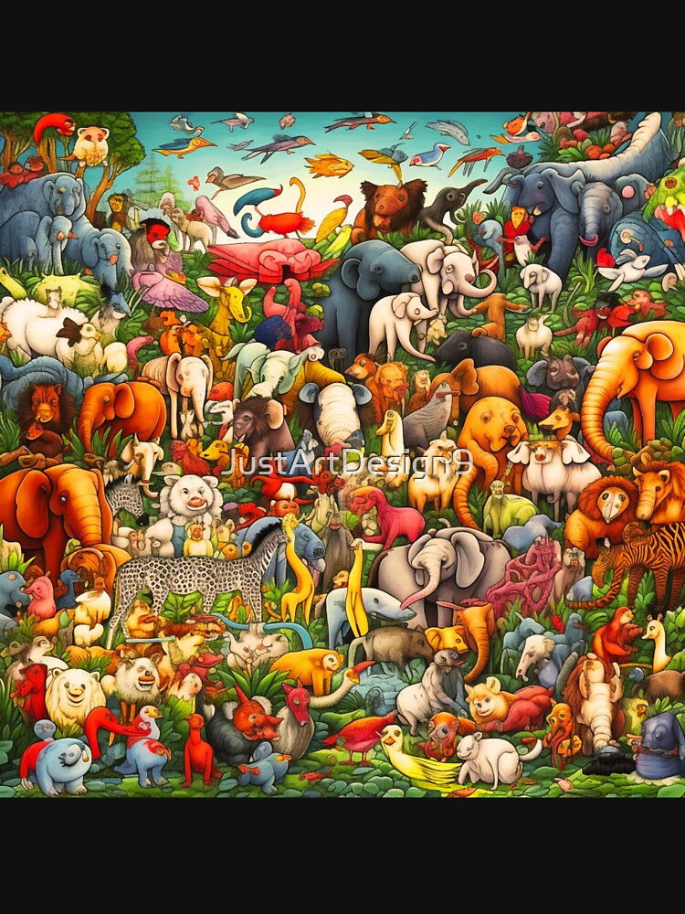 Group of Animals in Wildlife Art by JustArtDesign9 T-Shirts, Hoodie, Sweatshirt | BlankRebels.com (Image 3)