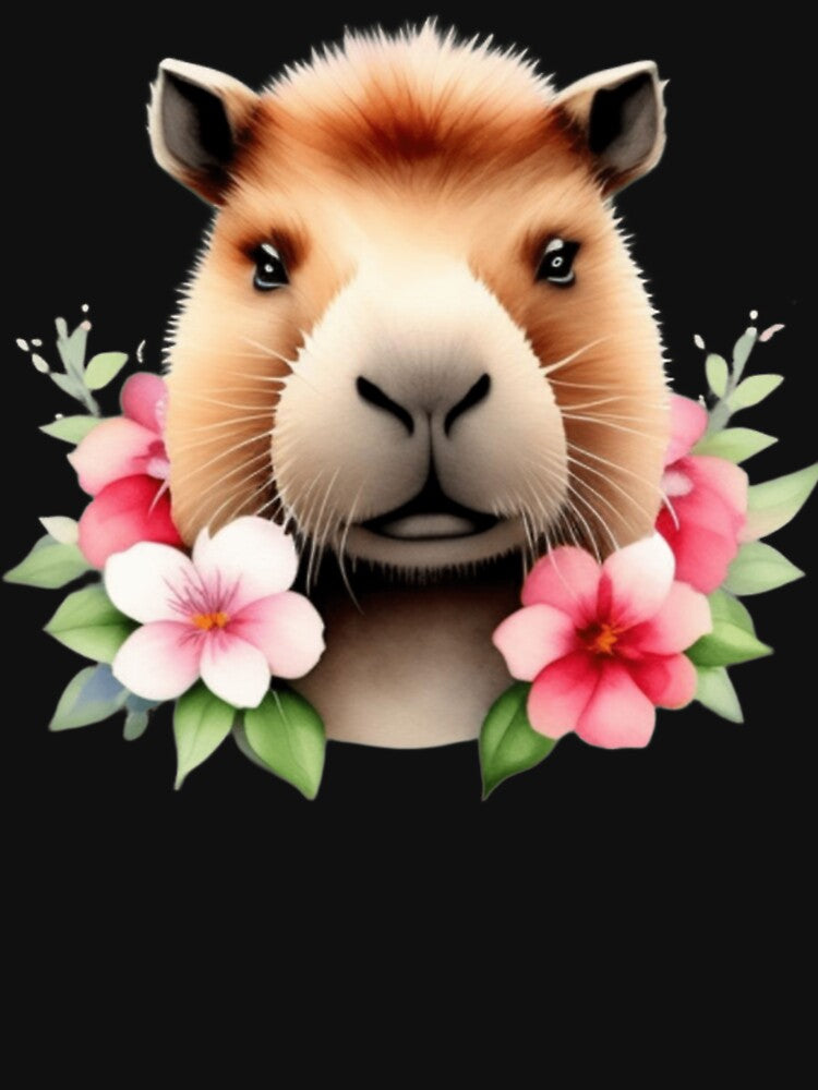 Cute capybara and flowers by Roxburylane T-Shirts, Hoodie, Sweatshirt | BlankRebels.com (Image 3)