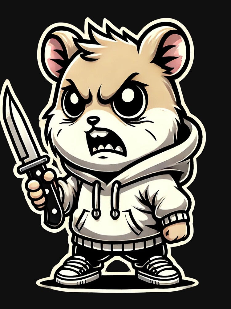 Little Danger – Angry Hamster with Knife by PrintaZaur T-Shirts, Hoodie, Sweatshirt | BlankRebels.com (Image 3)
