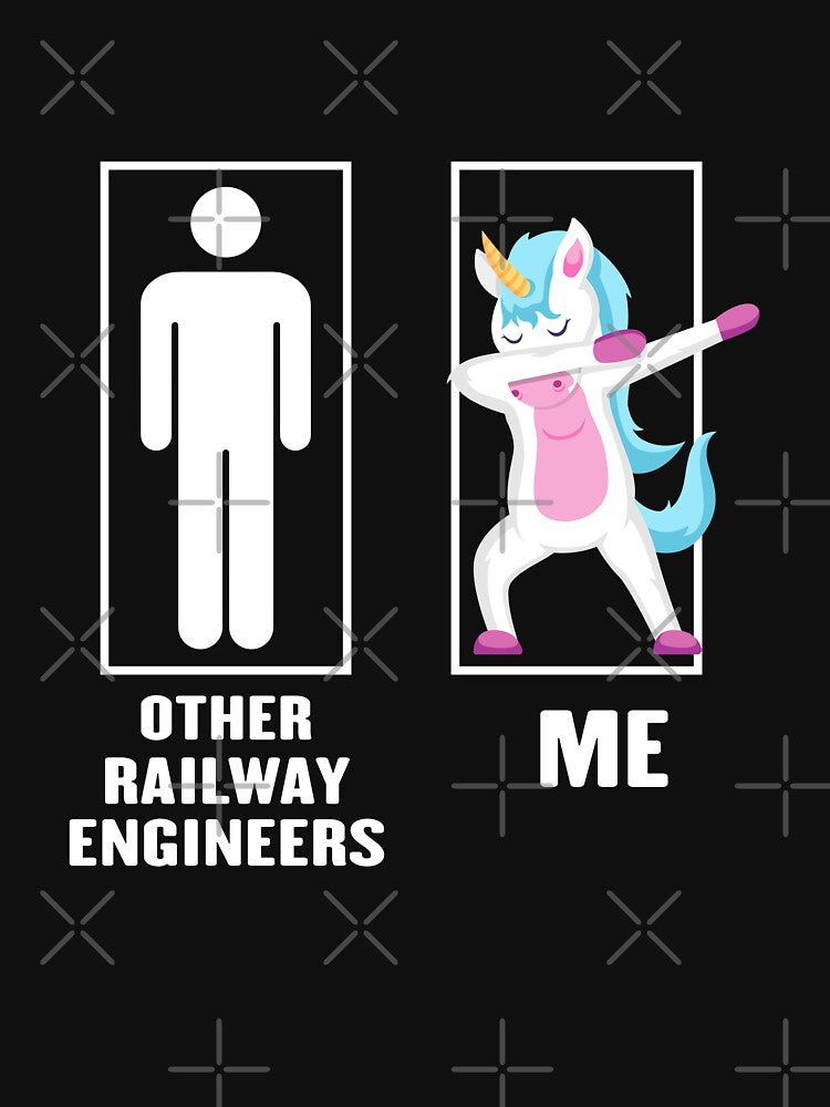 Funny Unicorn Dabbing Other Railway engineer Me, Railway engineer Dad Husband Birthday Christmas Gift by xlnv... (Image 3)