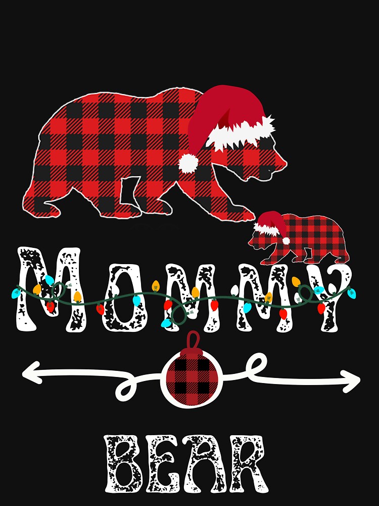 Mommy Bear Christmas Pajama Red Plaid Matching , Bear Christmas Pajama Red Plaid Buffalo Family gift by Alan-NY... (Image 3)