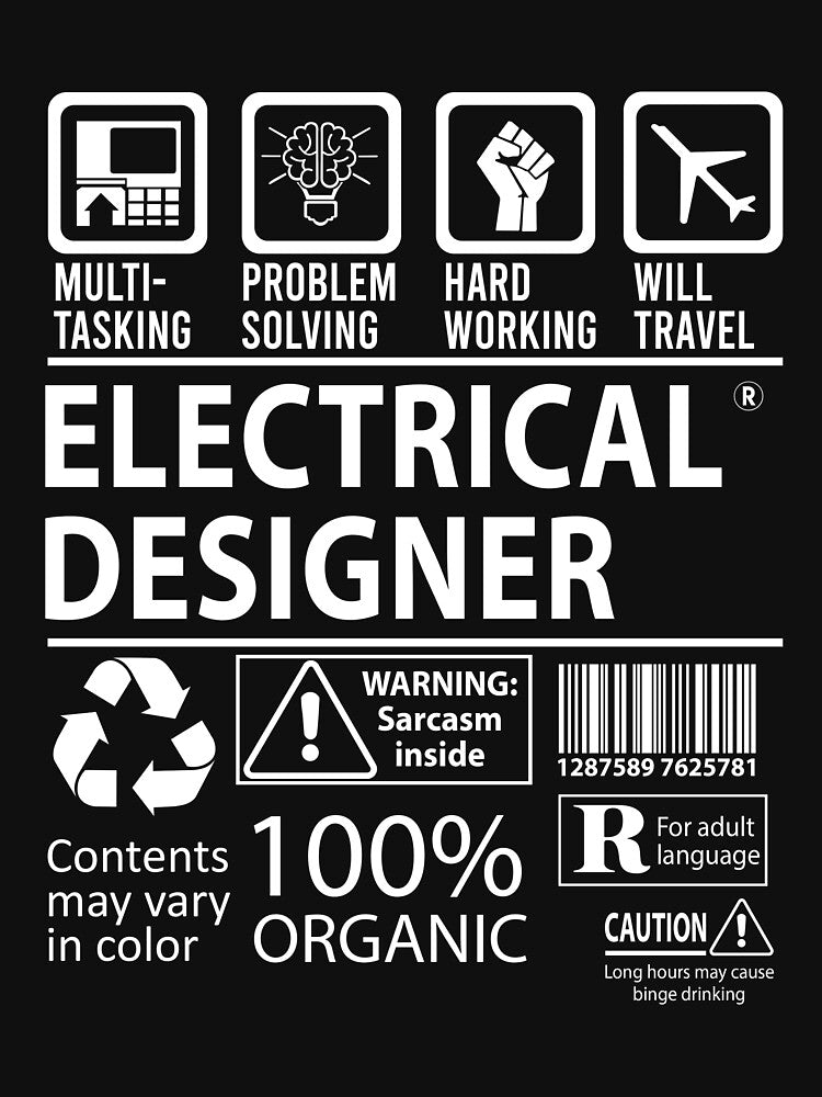 Electrical Designer T Shirt - MultiTasking Certified Job Gift Item Tee by oslandefren