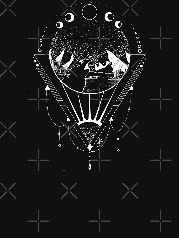 Mystic Wolf and Moon Phases Sacred Geometry Art by Renan Lima T-Shirts, Hoodie, Sweatshirt | BlankRebels.com (Image 3)