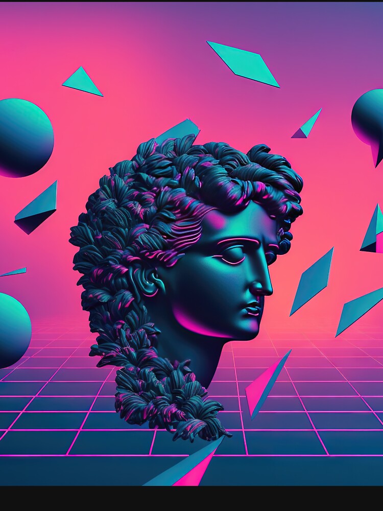 Geometric Dreamscape: A Vaporwave Tribute to Classical Beauty by Mullet Monkey T-Shirts, Hoodie, Sweatshirt (Image 3)