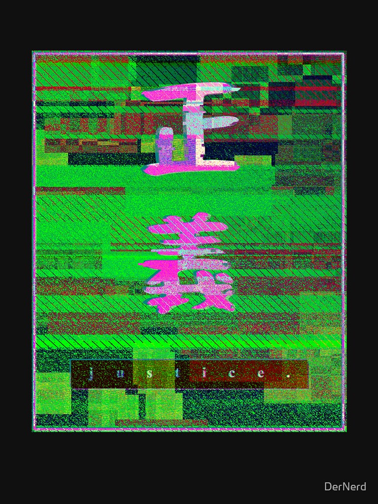 Vaporwave Glitch Japanese Kanji Justice by DerNerd T-Shirts, Hoodie, Sweatshirt | BlankRebels.com (Image 3)