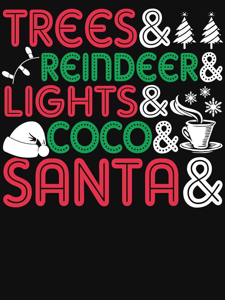 Christmas - Christmas Tree Lights And Santa by UnknownArtistt T-Shirts, Hoodie, Sweatshirt | BlankRebels.com (Image 3)