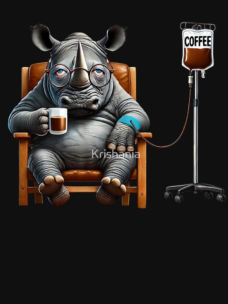 Funny Rhino IV Coffee Drink Animal Lover by Kimberley King Art  King Art T-Shirts, Hoodie, Sweatshirt (Image 3)