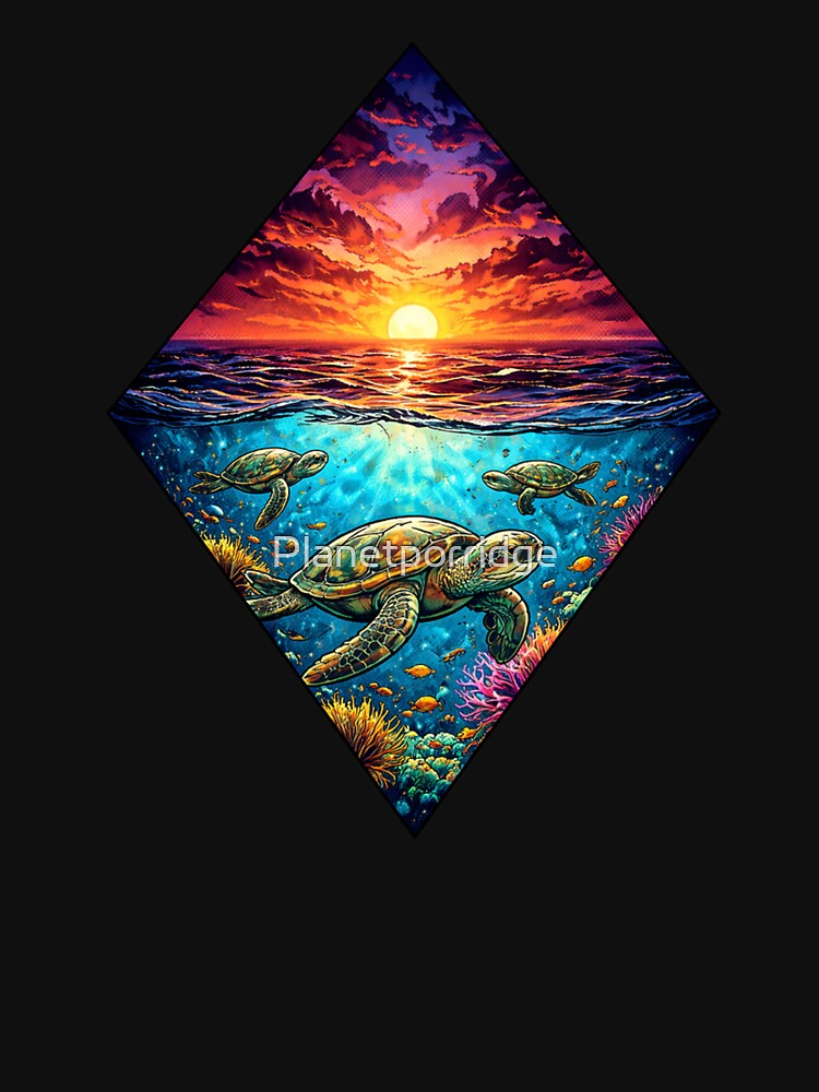 Sea Turtle Sunset by Planetporridge T-Shirts, Hoodie, Sweatshirt | BlankRebels.com (Image 3)