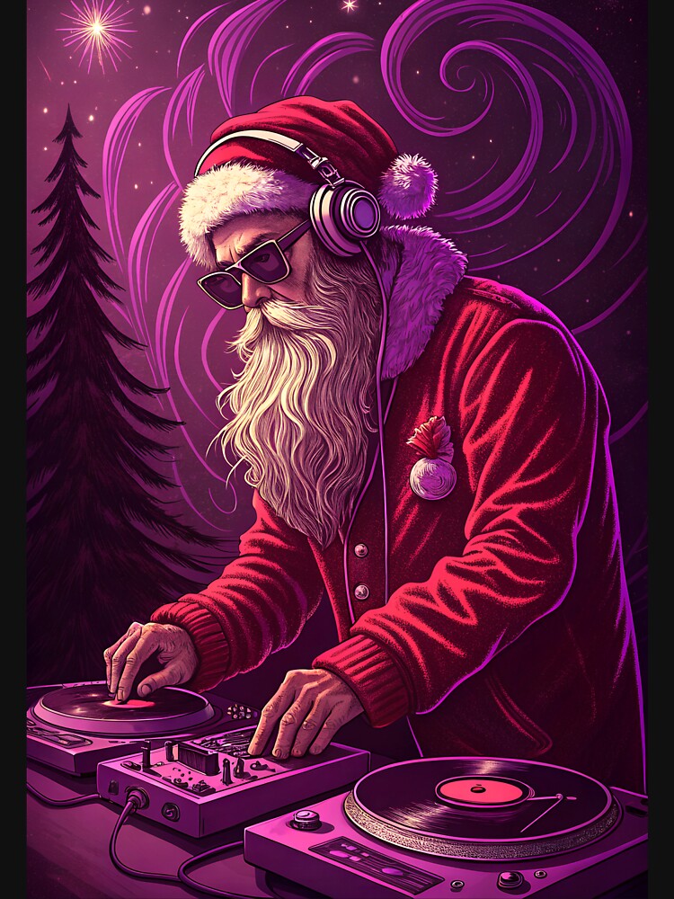 Violet Party with DJ Santa by AhArtMe T-Shirts, Hoodie, Sweatshirt | BlankRebels.com (Image 3)