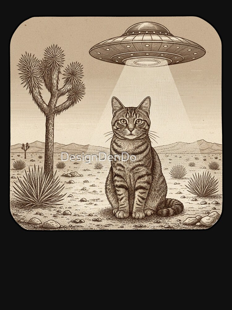 Vintage UFO Cowboy Cat, Retro, Retro 90s Western, Rodeo, Wild West Kitten, Funny Gag Gift, Meme by DesignDenDo... (Image 3)
