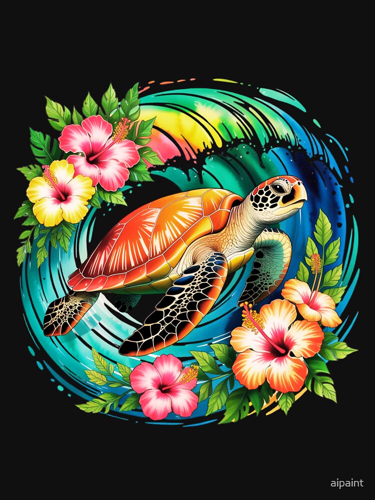 Seaturtle and ocean waves by aipaint T-Shirts, Hoodie, Sweatshirt | BlankRebels.com (Image 3)