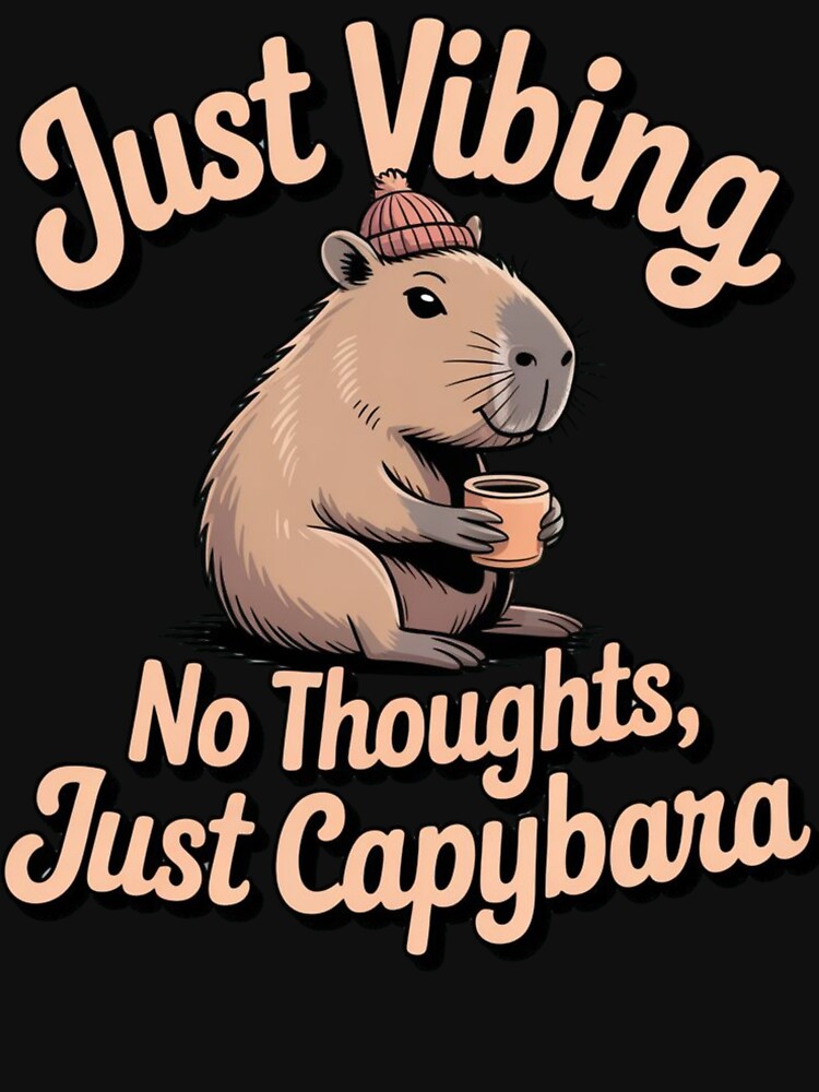 No Thoughts Just Capybara – Cute Cozy Capybara Meme by Travelcases T-Shirts, Hoodie, Sweatshirt | BlankRebels.com (Image 3)
