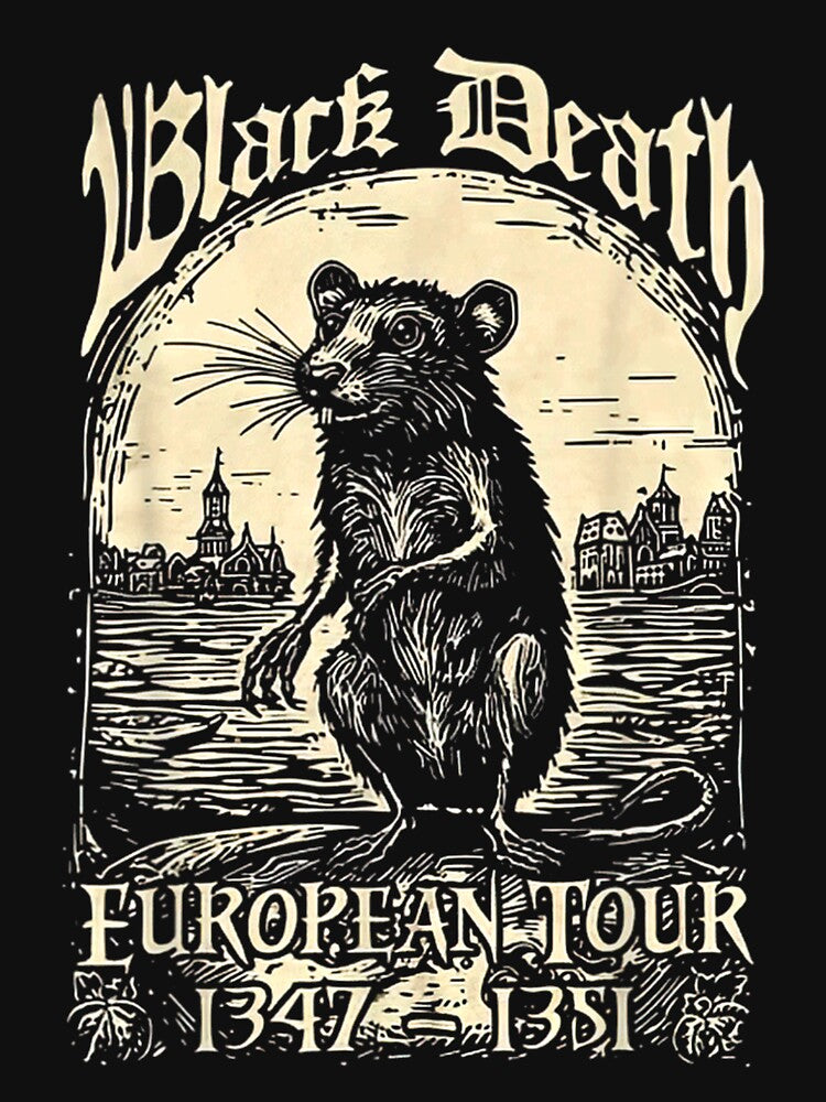 Black Death T-Shirt, Medieval Rat Hoodie, Gothic Grunge Clothing, Horror Goth Sweatshirt, Aesthetic History... (Image 3)
