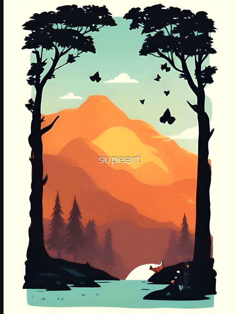 Elevate Your Home Decor Our Minimalist Landscape Mountain Trees Prints T-Shirts, Hoodie, Sweatshirt