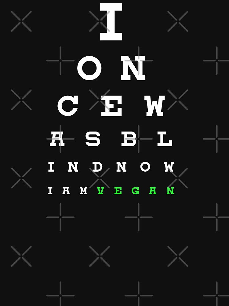 I Once Was Blind Now I am Vegan Eyechart by VileVegan T-Shirts, Hoodie, Sweatshirt | BlankRebels.com (Image 3)
