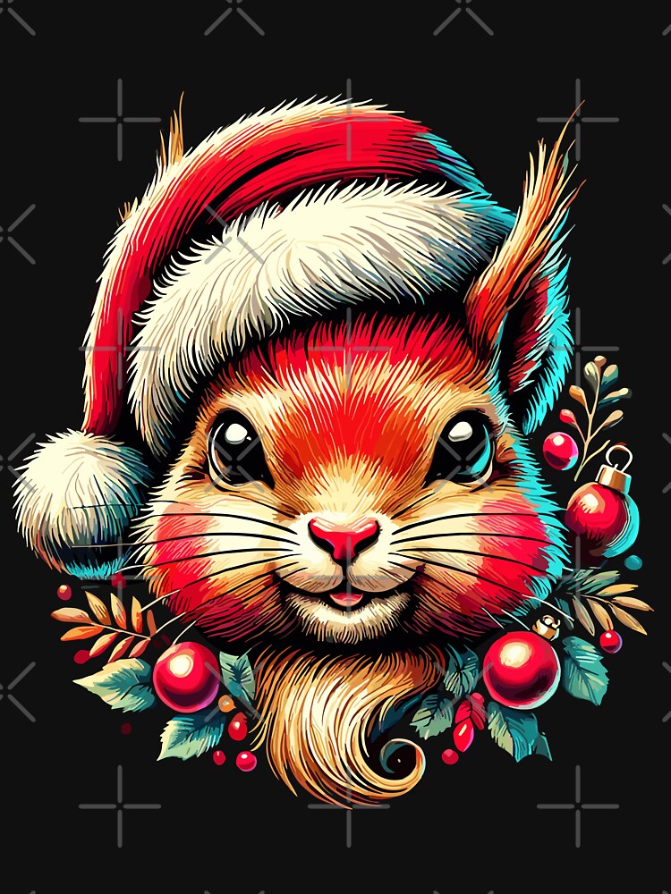 Christmas Squirrel With Hat by LuminOrb T-Shirts, Hoodie, Sweatshirt | BlankRebels.com (Image 3)