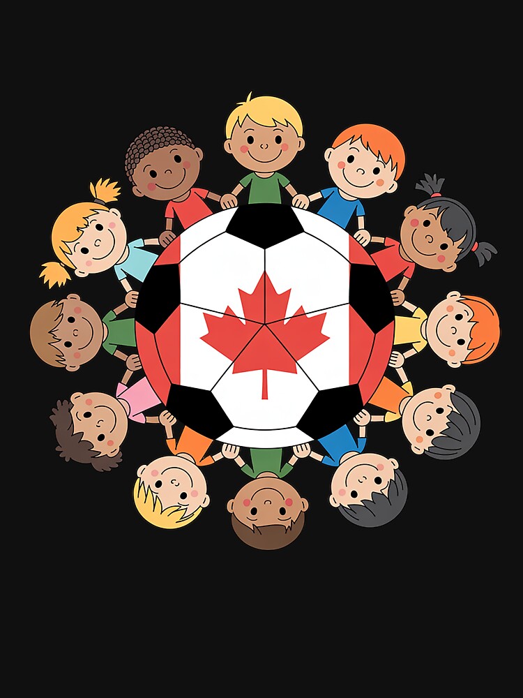 Canada Soccer Ball Kids Girls Around Canadian Flag by grounabslaninal